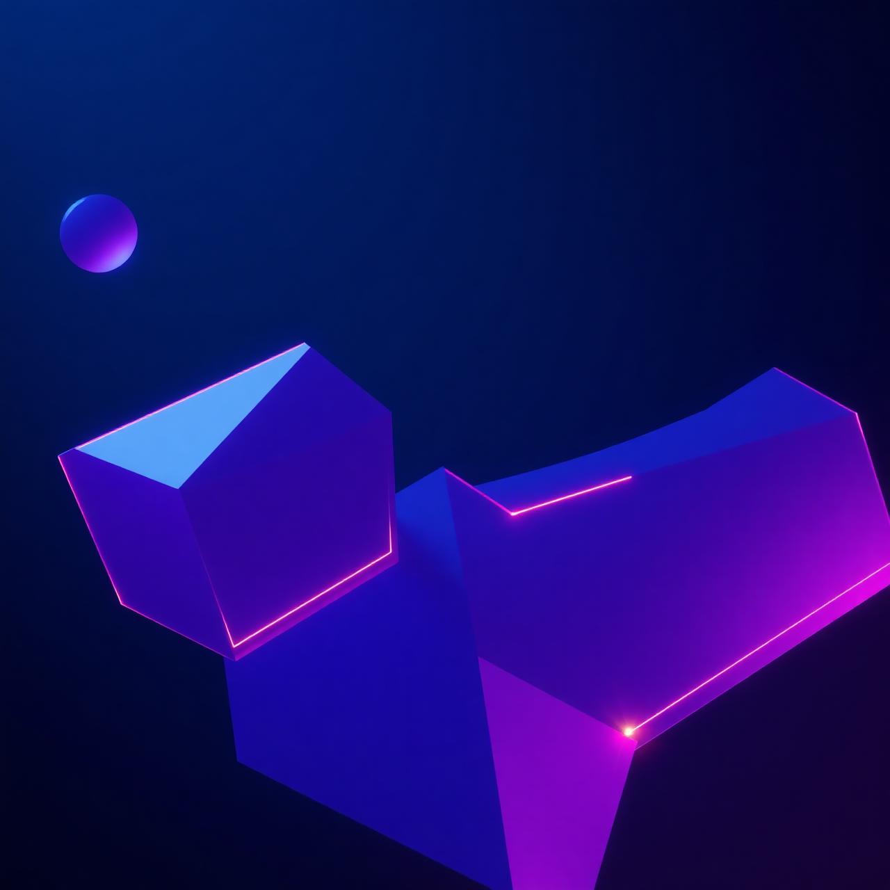 Abstract violet and amber 3D render representing growth